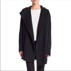 Vince Black Hooded Open Front Cardigan Yak Yak x wool XS